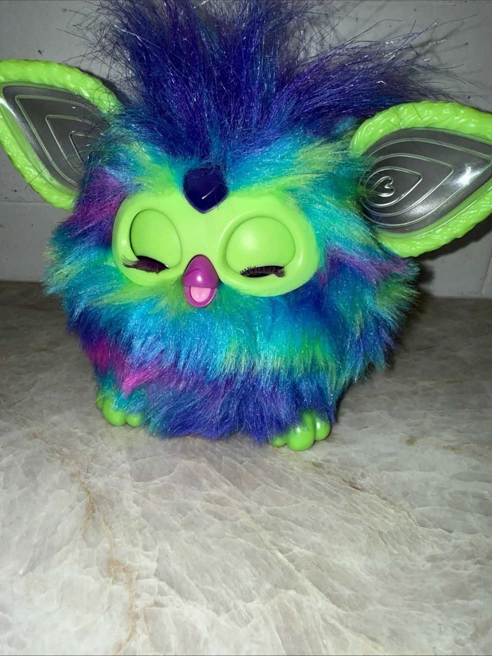 Hasbro 2023 Galaxy Furby Interactive Glow In The Dark Toy Blue Green EUC